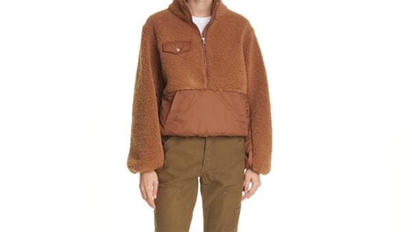beige fleece pullover